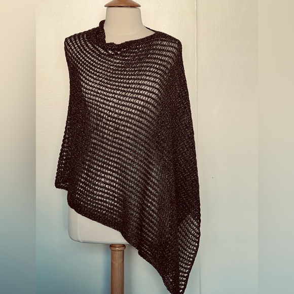 Eileen Fisher metallic bronze poncho - Picture 3 of 9